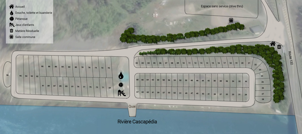 carte du camping New Richmond